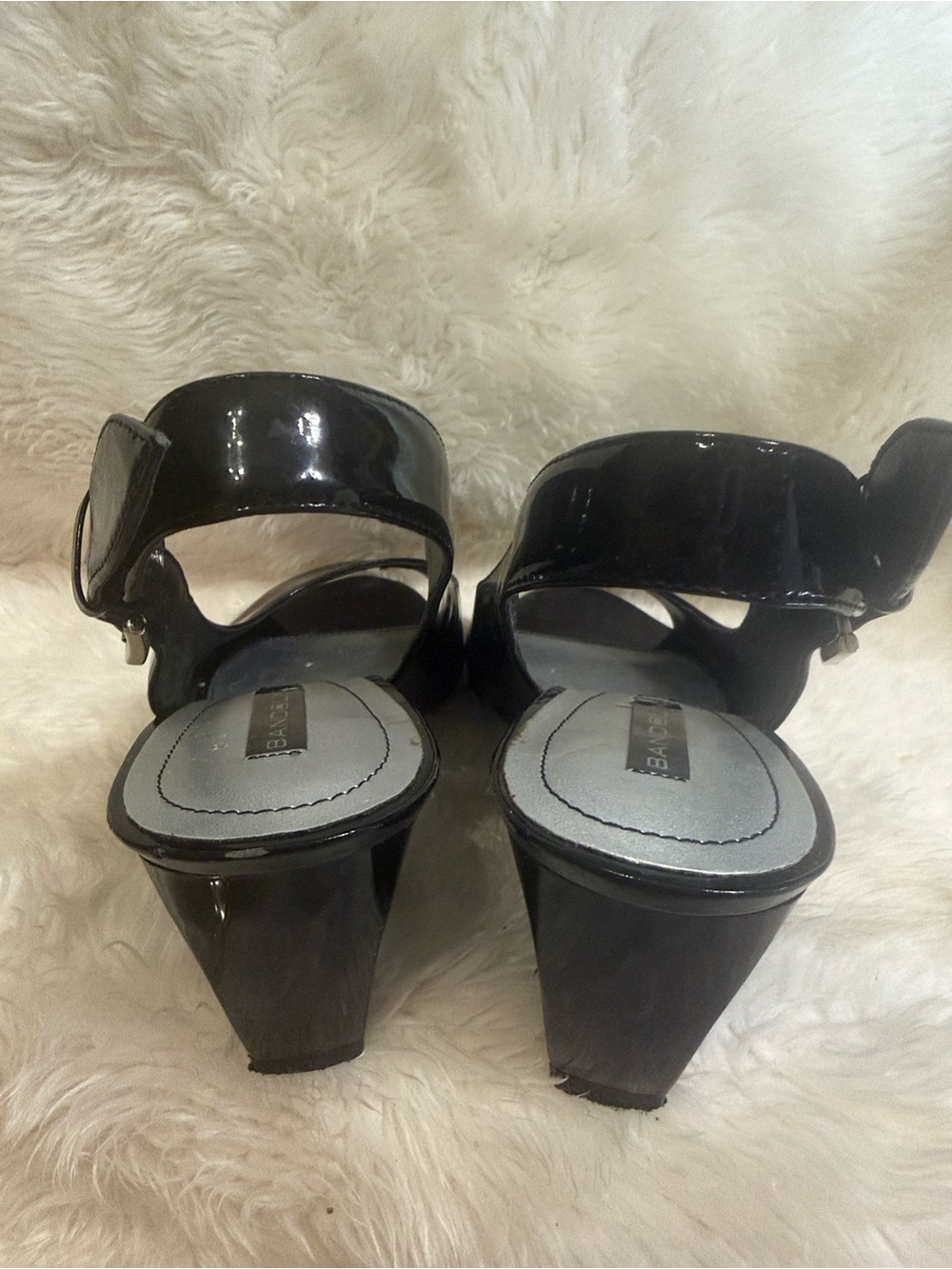 Bandolino Black Patent Slingback Wedge Sandals Size 7M EUC - Picture 4 of 7